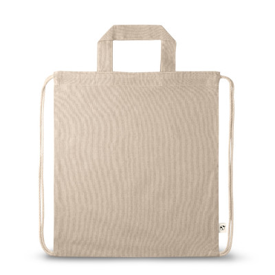 RISSANI. Drawstring bag with recycled cotton (70) and polyester (30 rPET) (140 g/m²)